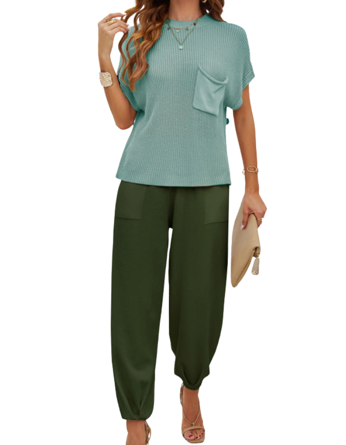 SHOPIQAT Spring and Summer Temperament Casual Woolen Trousers Suit - Premium from shopiqat - Just $16.750! Shop now at shopiqat